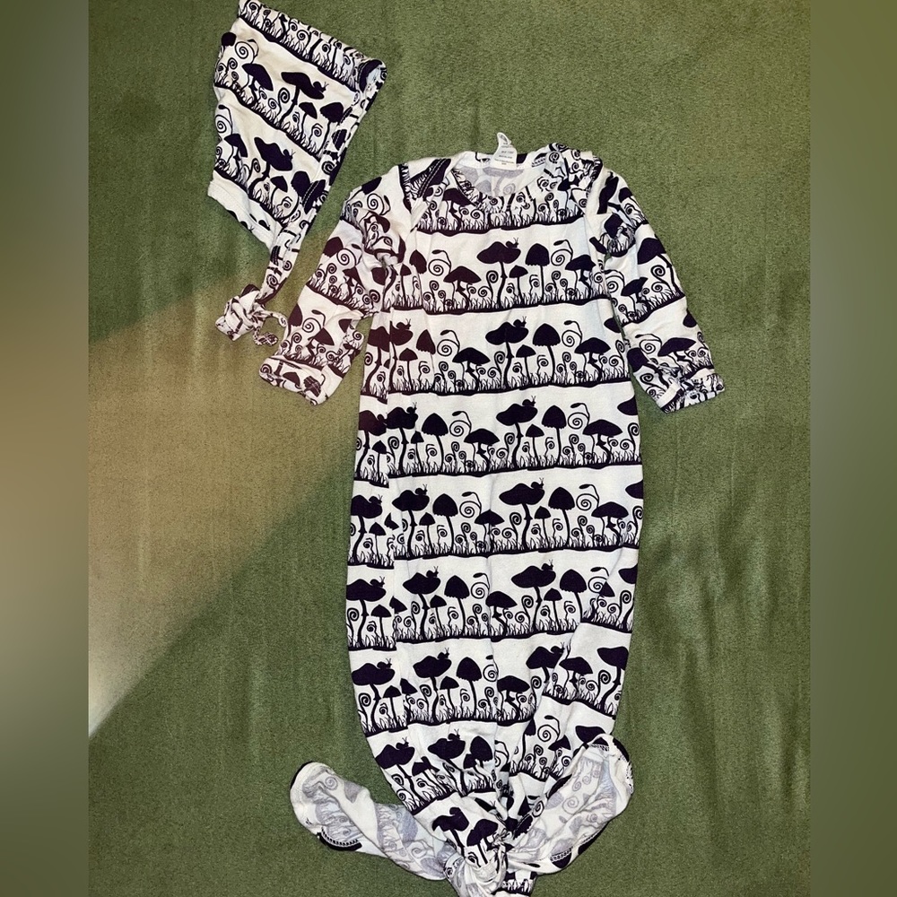 Kate Quinn Knotted Gown & Elf Hat Plumeria Mushrooms